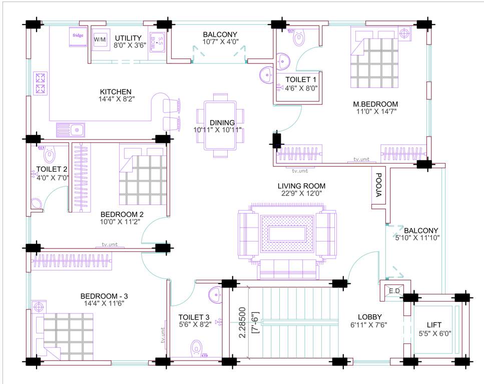  pon kamal enclave Kamal Enclave Cluster Plan 5 Floor 