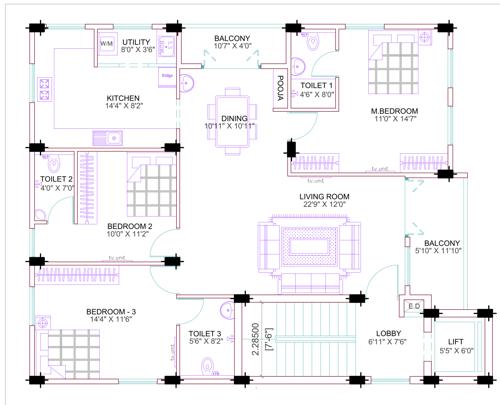  pon-kamal-enclave Kamal Enclave Cluster Plan from 1st to 4th Floor