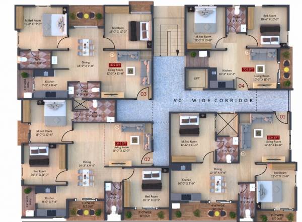  sai-nivas Sai Nivas Cluster Plan for Typical Floor