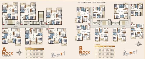  anahata Tower A+B Cluster Plan from 1st to 13th Floor