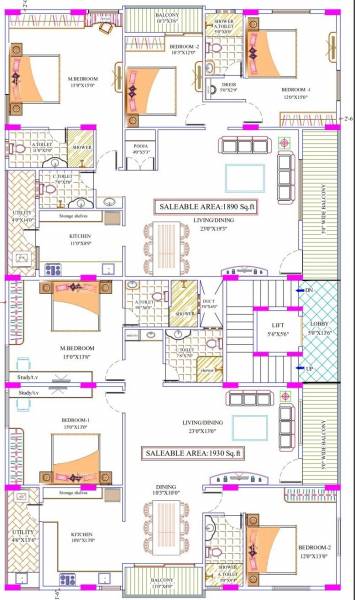  bbb-sree BBB Sree Cluster Plan from 1st to 4th Floor