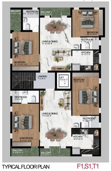  crest Jayam Crest Cluster Plan from 1st to 3rd Floor