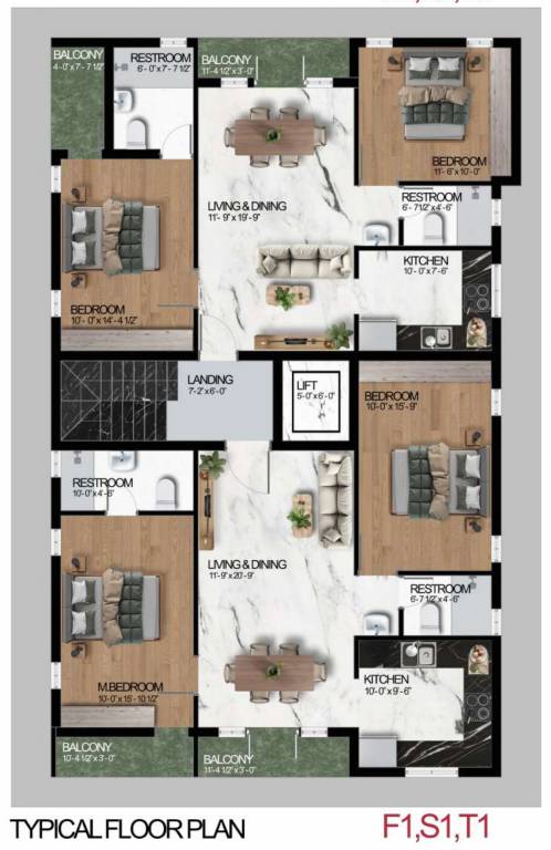  crest Jayam Crest Cluster Plan from 1st to 3rd Floor