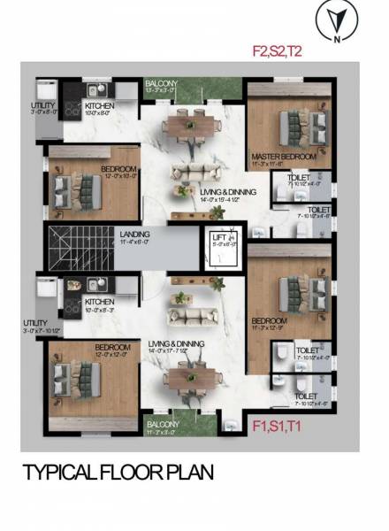  enclave Jayam Enclave Cluster Plan from 1st to 3rd Floor
