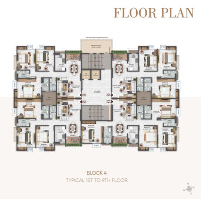  gulmohar Gulmohar Block D Cluster Plan from 1st to 9th Floor