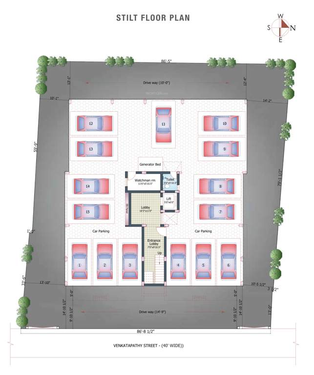  gettu apartment Gettu Apartment Cluster Plan for ground Floor
