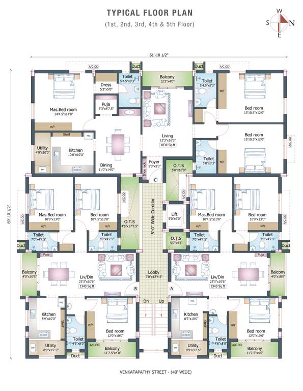  gettu apartment Gettu Apartment Cluster Plan from 1st to 5th Floor