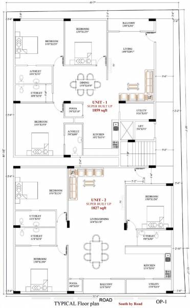  tranquil Eeshan Tranquil Cluster Plan for Typical Floor
