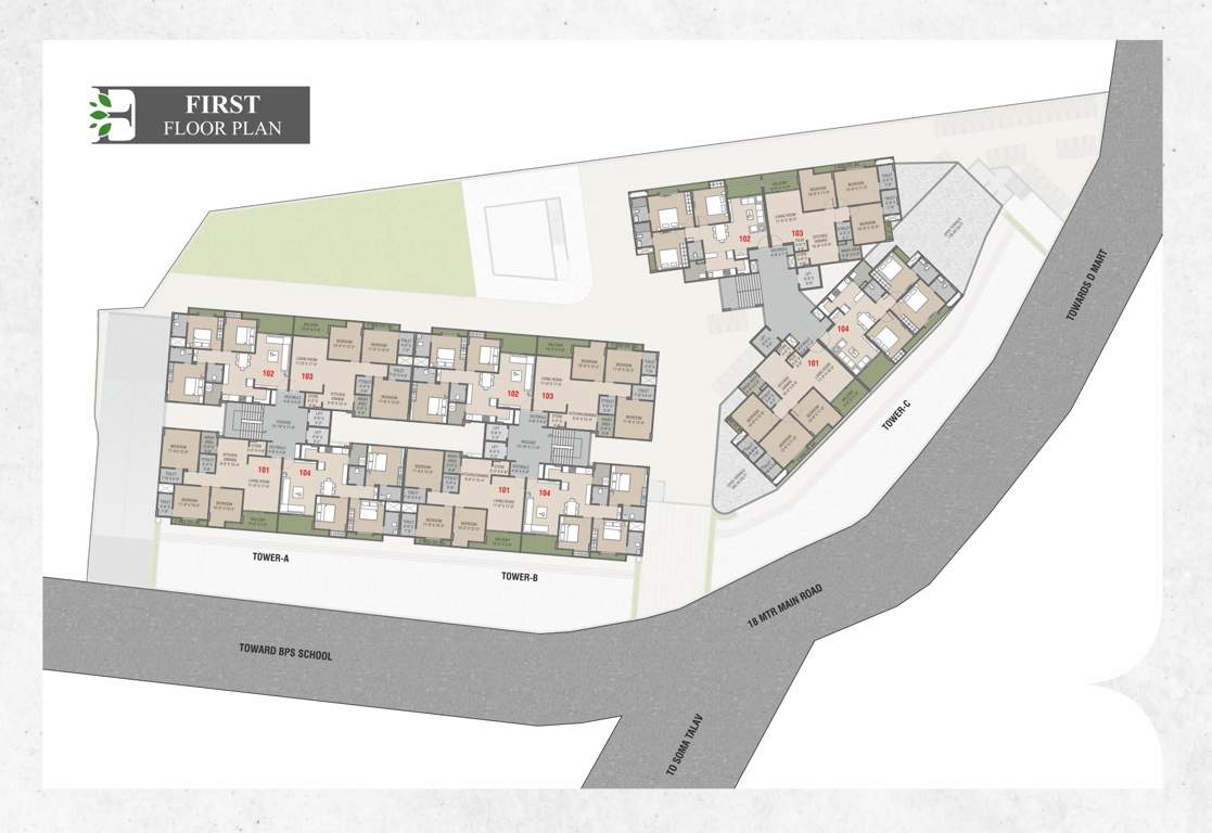 om exotica Wing A To C Cluster Plan For 1st Floor