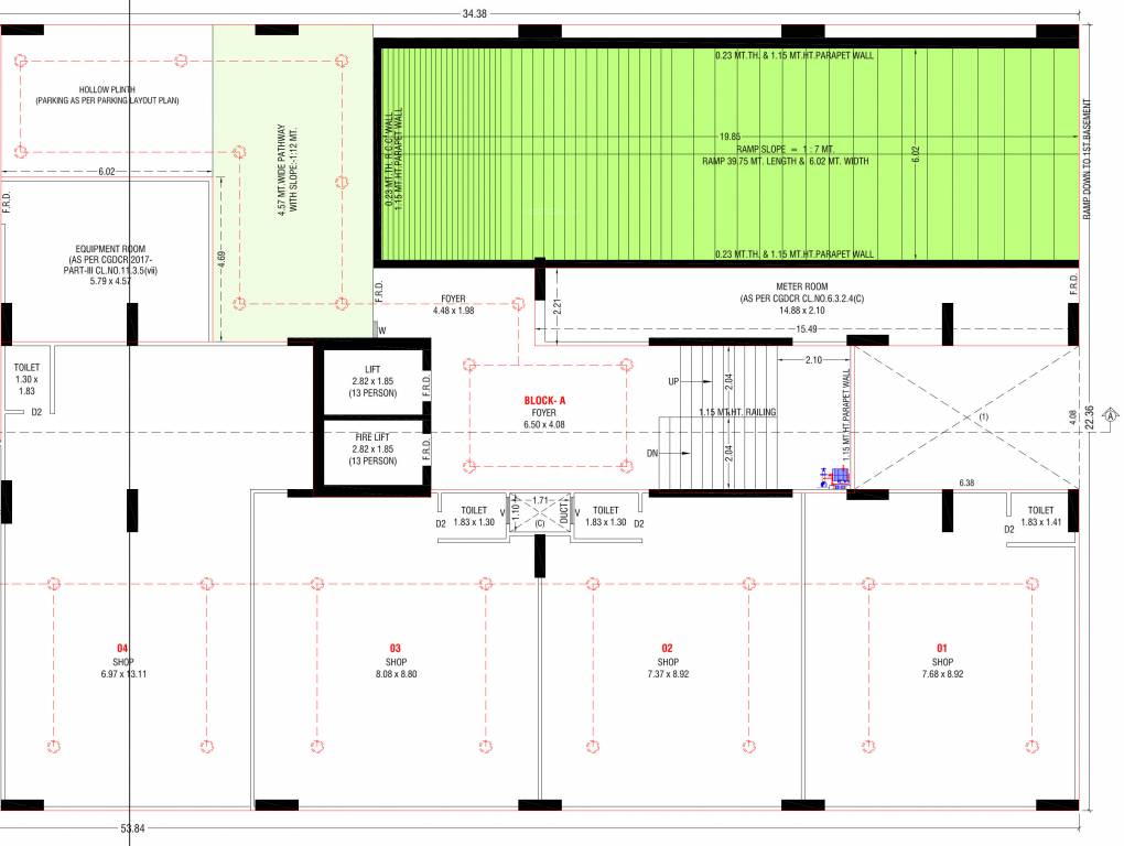 status altezza Block A Cluster Plan for ground Floor