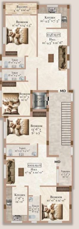  balambigai Block D Cluster Plan from 1st to 3rd Floor
