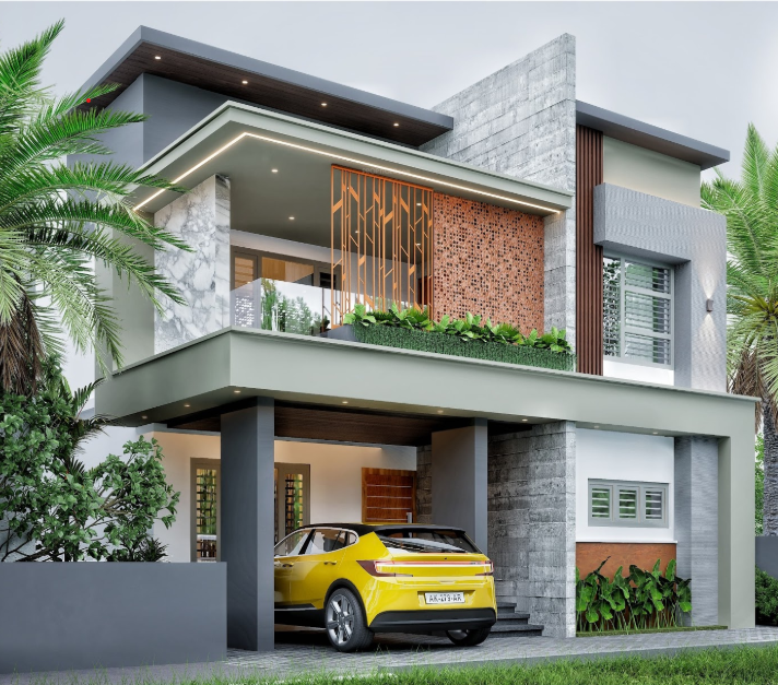 gated community villa infopark phase 2 Elevation