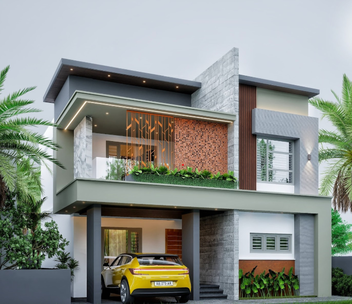 gated community villa infopark phase 2 Elevation