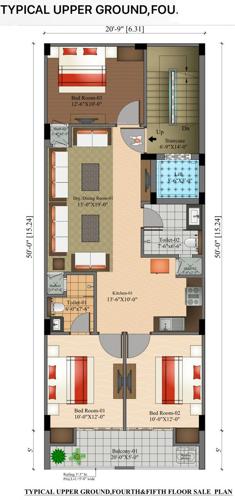  the-white-residency The White Residency Cluster Plan from 1st to 5th Floor