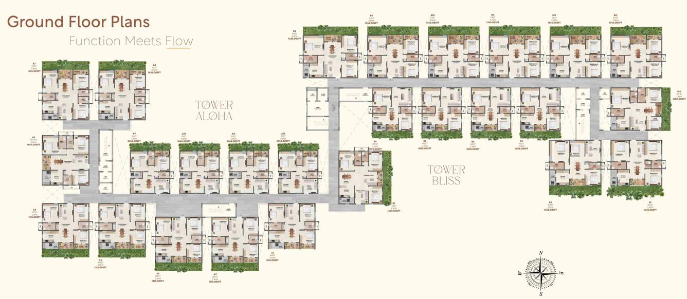  reviva Tower A, B Cluster Plan for ground Floor
