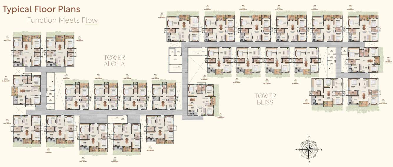  reviva Tower A, B Cluster Plan For Typical