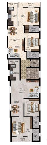  selvadhana-residency Selvadhana Residency Cluster Plan from 1st to 3rd Floor