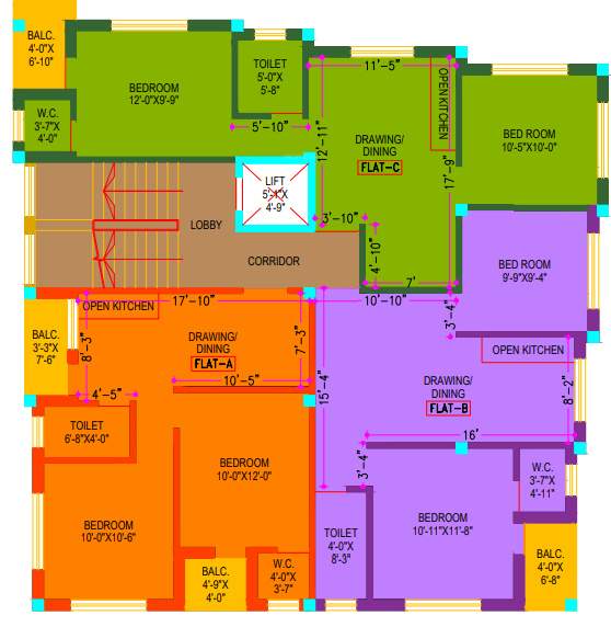  jharna apartment Jharna Apartment Cluster Plan from 1st to 3rd Floor