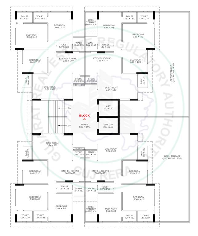  rudraksh Tower A Cluster Plan for 2nd Floor