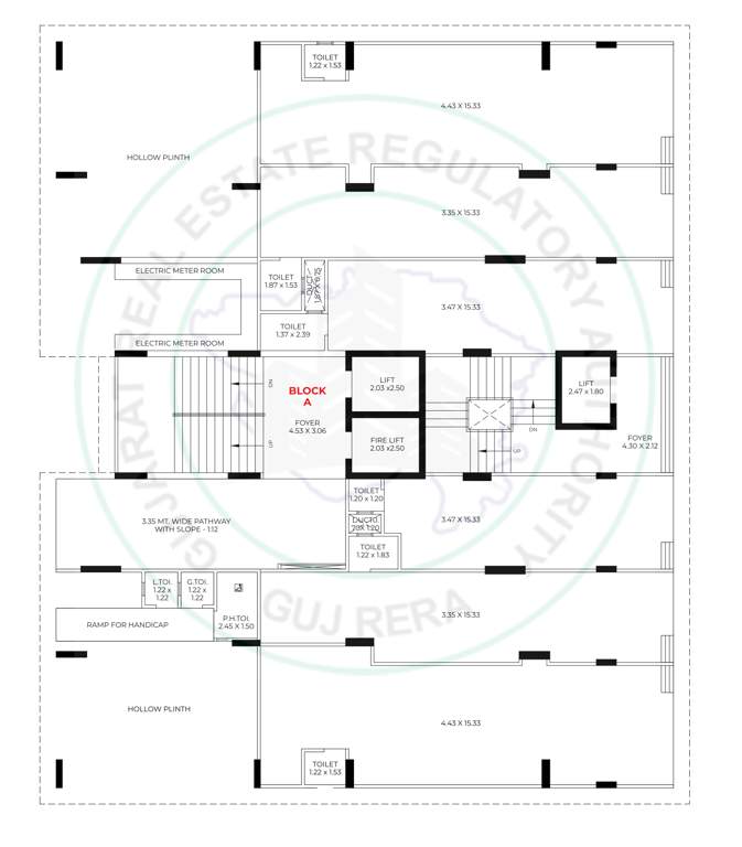  rudraksh Tower A Cluster Plan for ground Floor