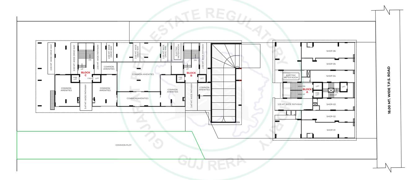  rudraksh Tower A Cluster Plan for ground Floor