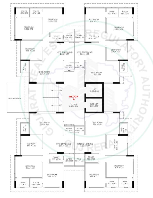  rudraksh Tower A Cluster Plan from 5th to 8th Floor