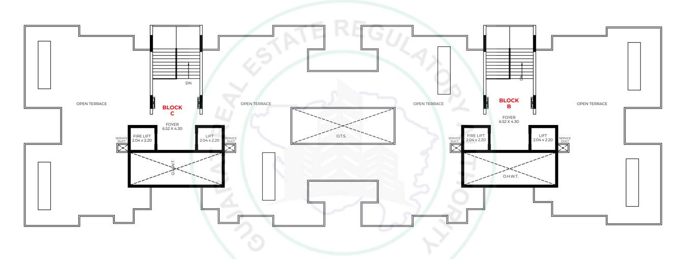  rudraksh Tower B Cluster Plan for Terrace Floor