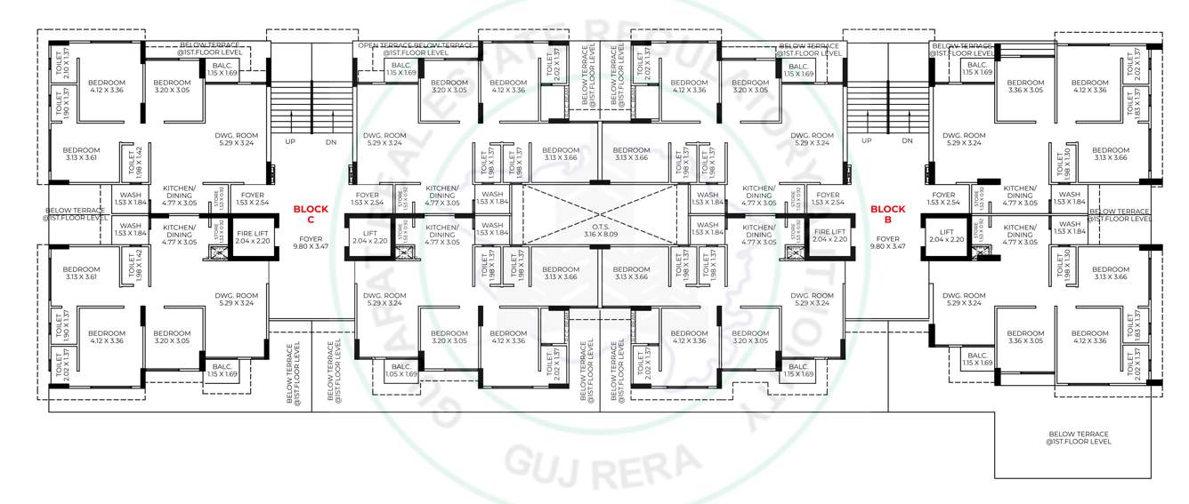  rudraksh Tower B Cluster Plan from 2nd to 11th Floor