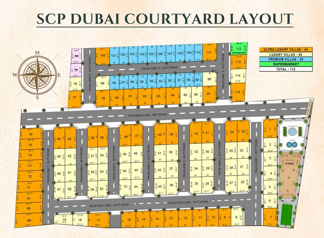  dubai courtyard Layout Plan