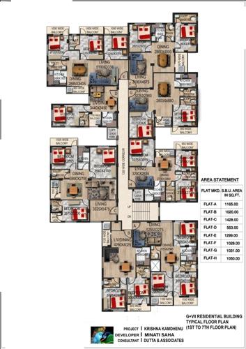  krishna-kamdhenu Krishna Kamdhenu Cluster Plan from 1st to 7th Floor