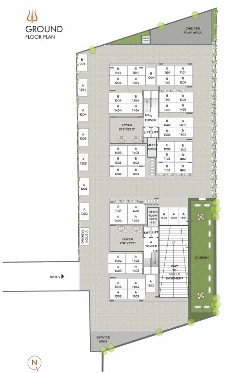  shivaay Tower A & B Cluster Plan for ground Floor