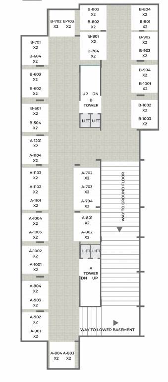  shivaay Tower A & B Cluster Plan for Upper Basement Floor