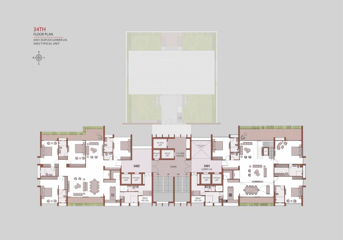  skyzenia A Cluster Plan for 34th Floor