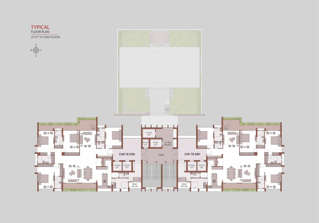  skyzenia A Cluster Plan from 21th to 33th Floor
