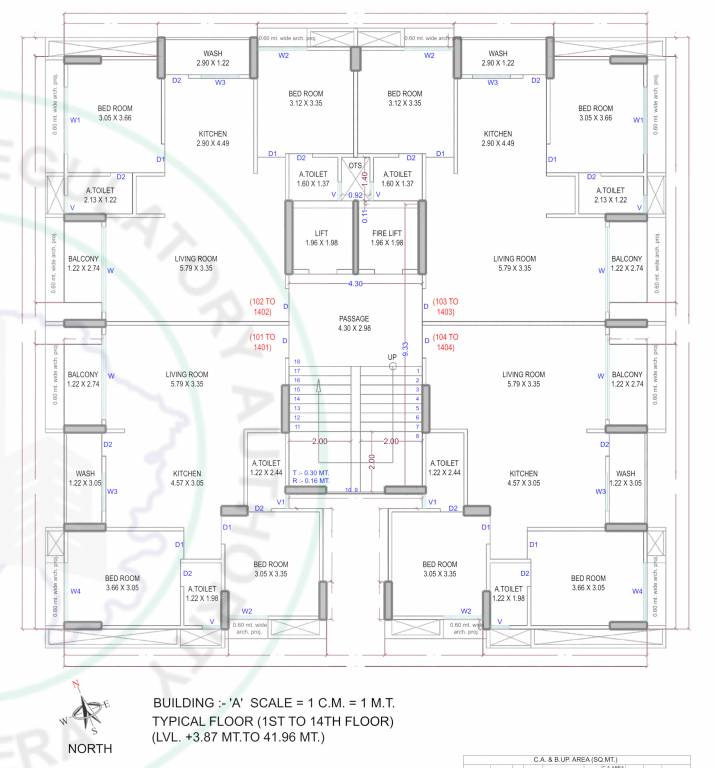 winter seasons A Cluster Plan from 1st to 14th Floor