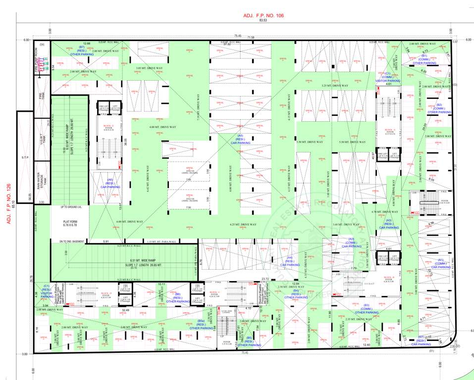  family A,B,C,C,D,E Basement 2  Cluster Plan
