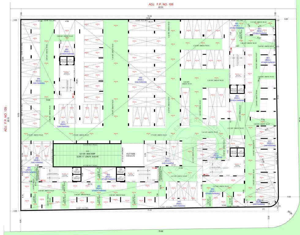  family A,B,C,D,E Basement  1 Cluster Plan