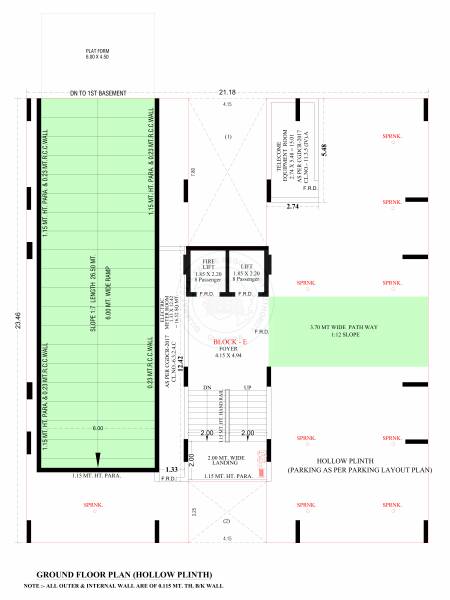  family E Cluster Plan for ground Floor