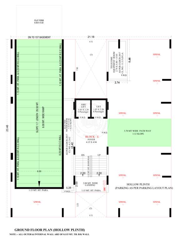  family E Cluster Plan for ground Floor