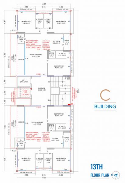 Block C Cluster Plan for 13th Floor veer-arihanta Block C Cluster Plan for 13th Floor