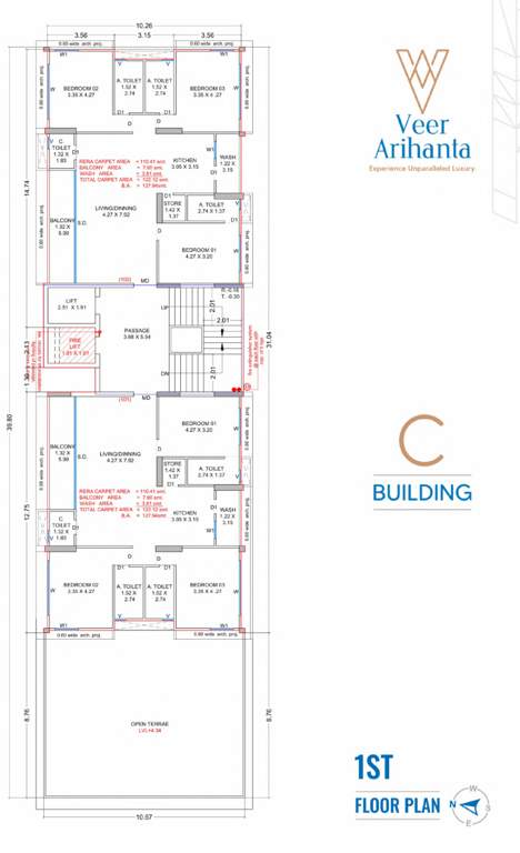  veer arihanta Block C Cluster Plan for 1st Floor