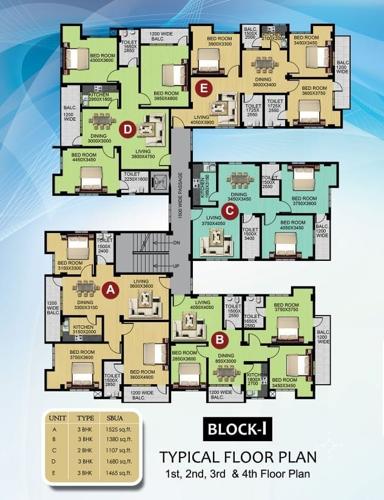  nakesha Nakesha Block 1 Cluster Plan from 1st to 4th Floor
