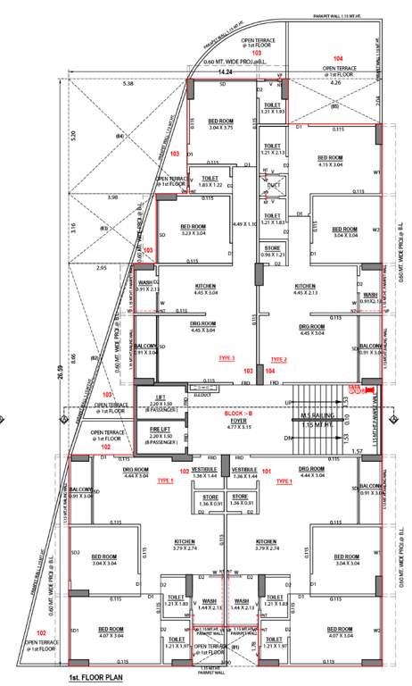  shikshapatri shlok Block B Cluster Plan for 1st Floor
