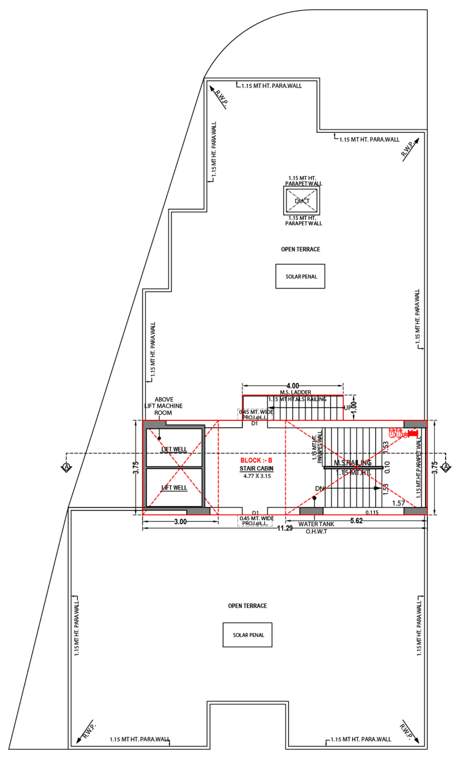  shikshapatri shlok Block B Cluster Plan for Terrace Floor