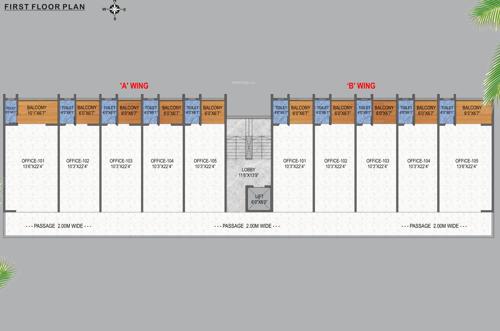  shree-gajanan-business-square Shree Gajanan Business Square Cluster Plan for 1st Floor