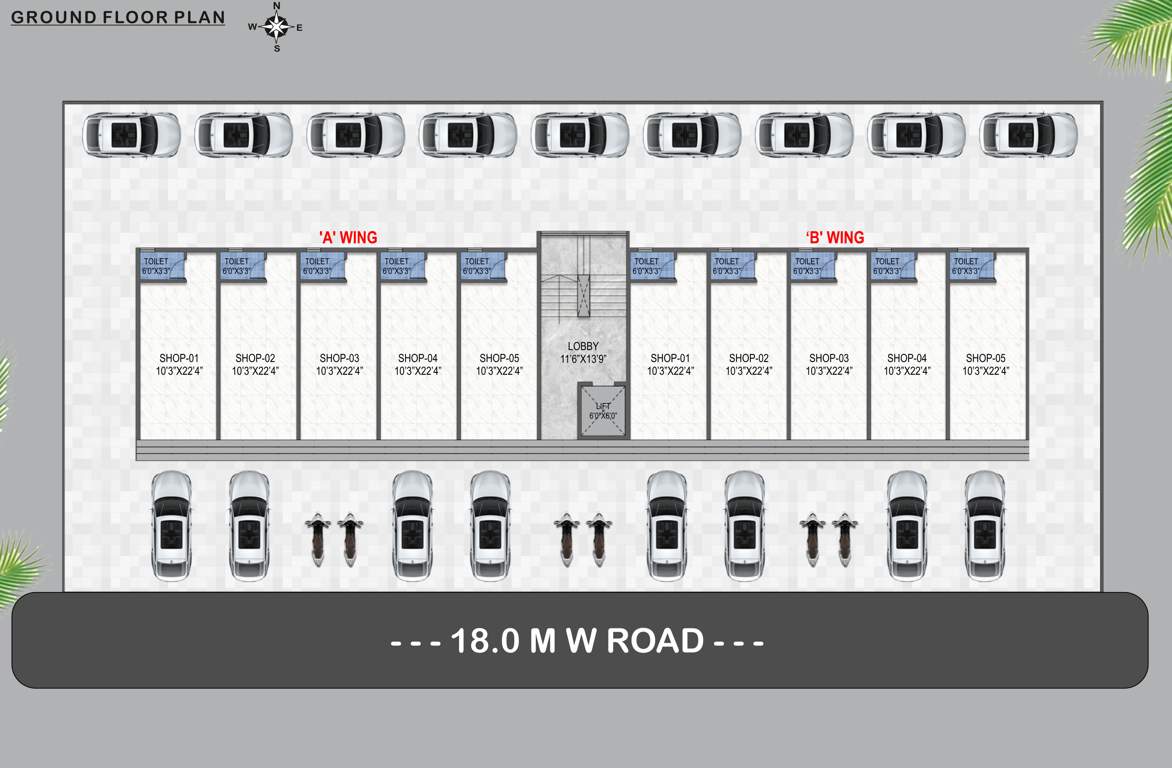  shree gajanan business square Shree Gajanan Business Square Cluster Plan for ground Floor