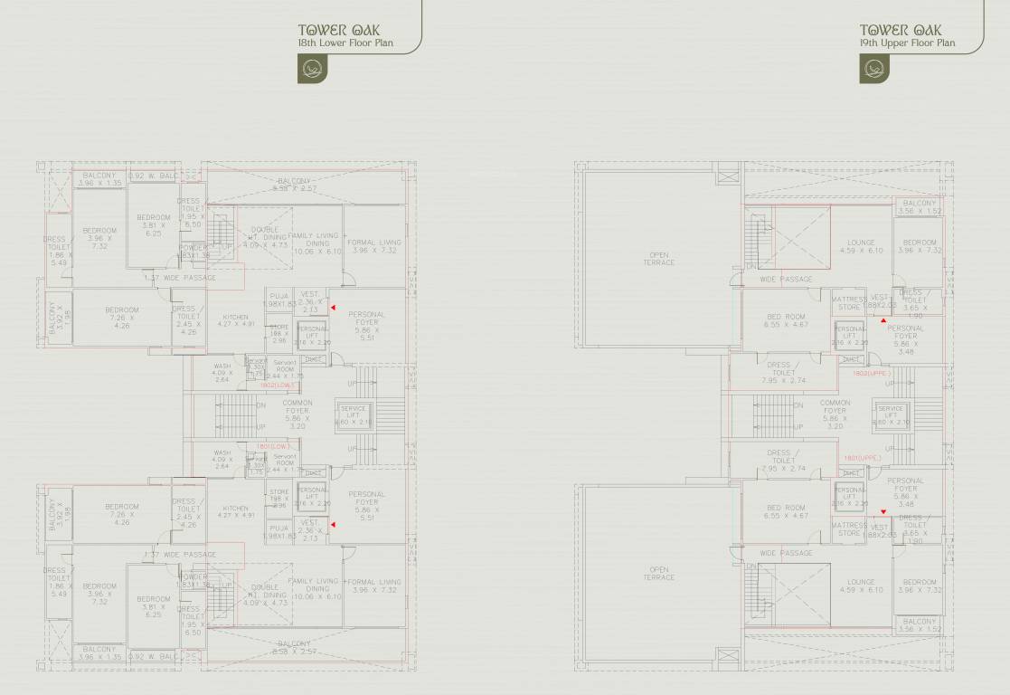 keystone clermont Oak Cluster Plan for 18th Floor