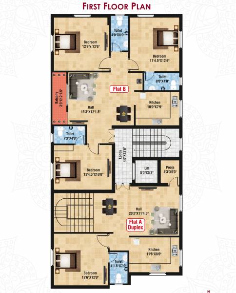  aadhira Aadhira Cluster Plan for 1st Floor