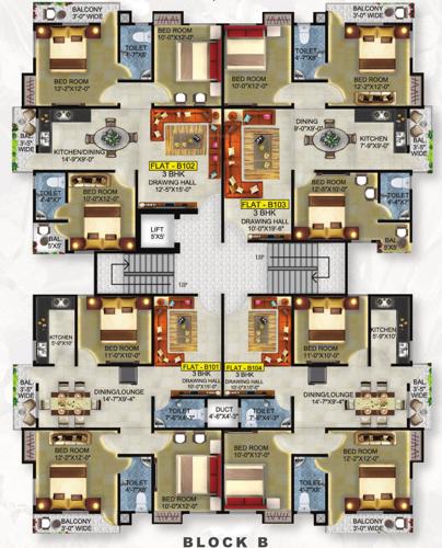 Block B Cluster Plan from 1st to 7th Floor vijay-shree-city Block B Cluster Plan from 1st to 7th Floor