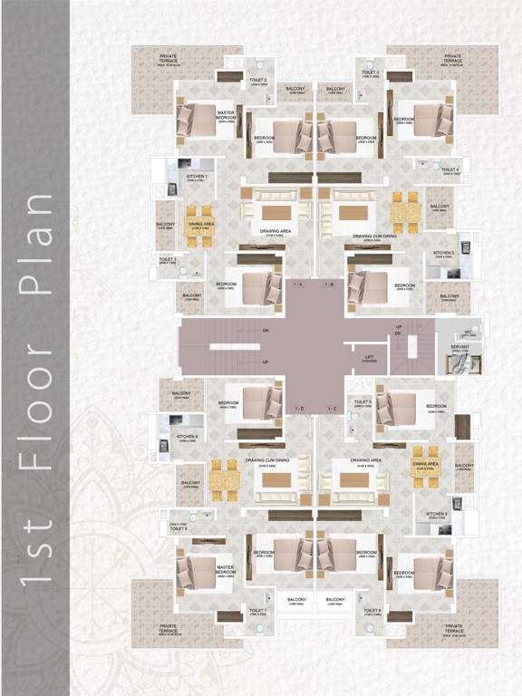 bhagawati enclave Bhagawati Enclave Cluster Plan for 1st Floor